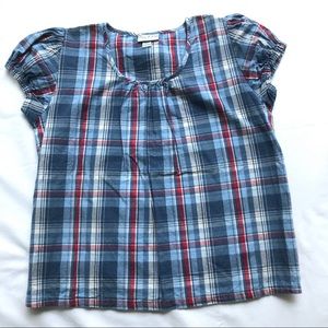 Plaid Short Sleeved Plaid Top